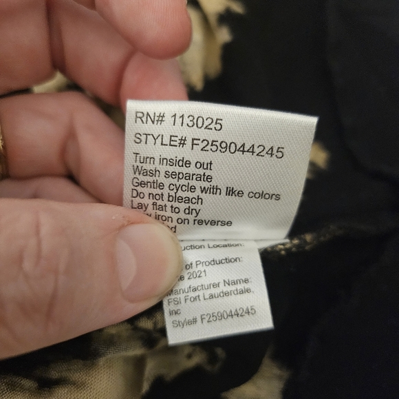 Paper Flower Trendy Tween Fashion Tie Dye V-Neck Long Sleeve Top - Egret Black - Picture 8 of 10